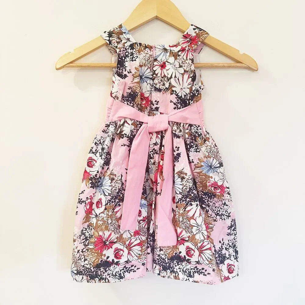 Toddler Girls Fancy Dress sz 3T Pink floral dress Two Piece Special Occasion